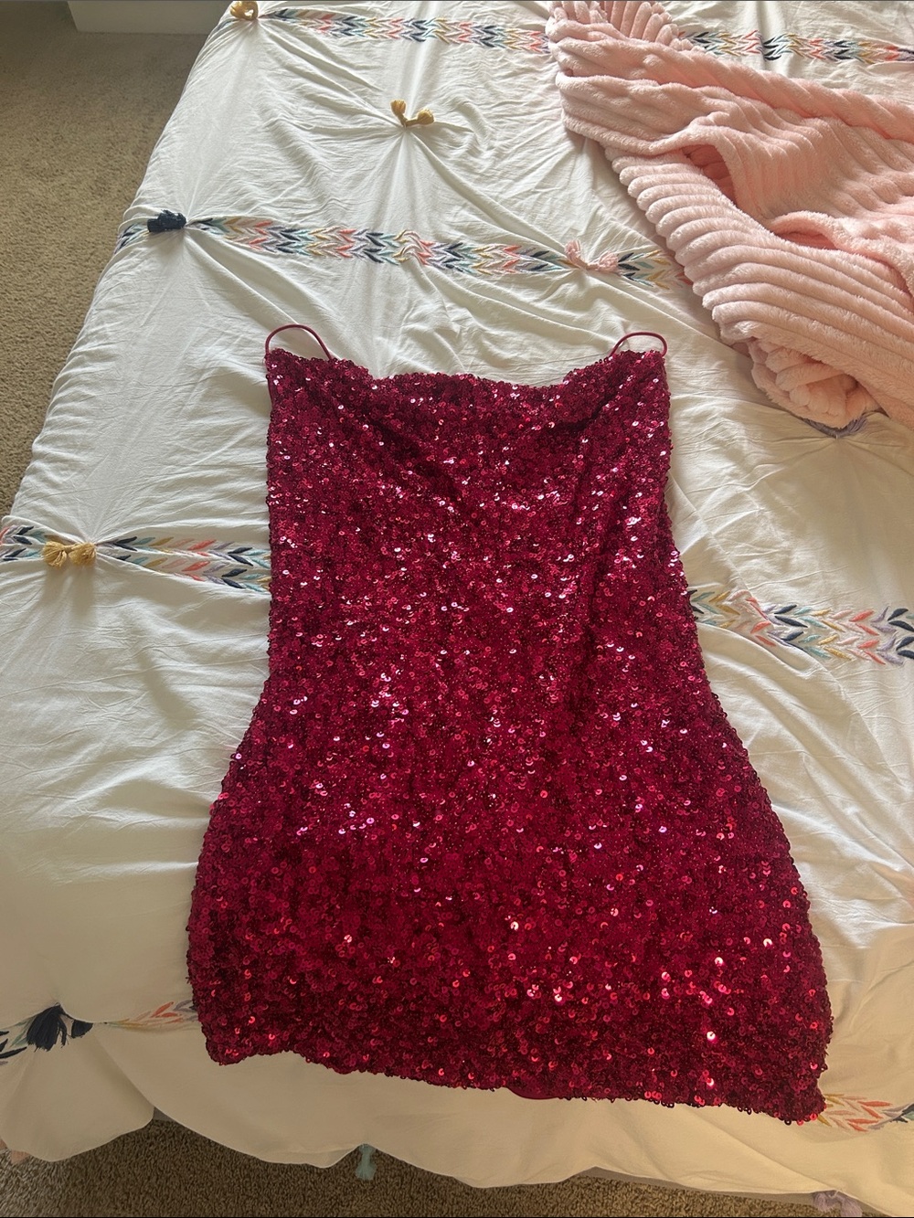 Red/Pink Sequin Mini Dress